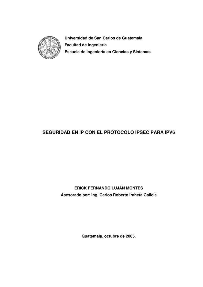 Imágen de pdf Seguridad en IP con el protocolo IPSEC para IPV6